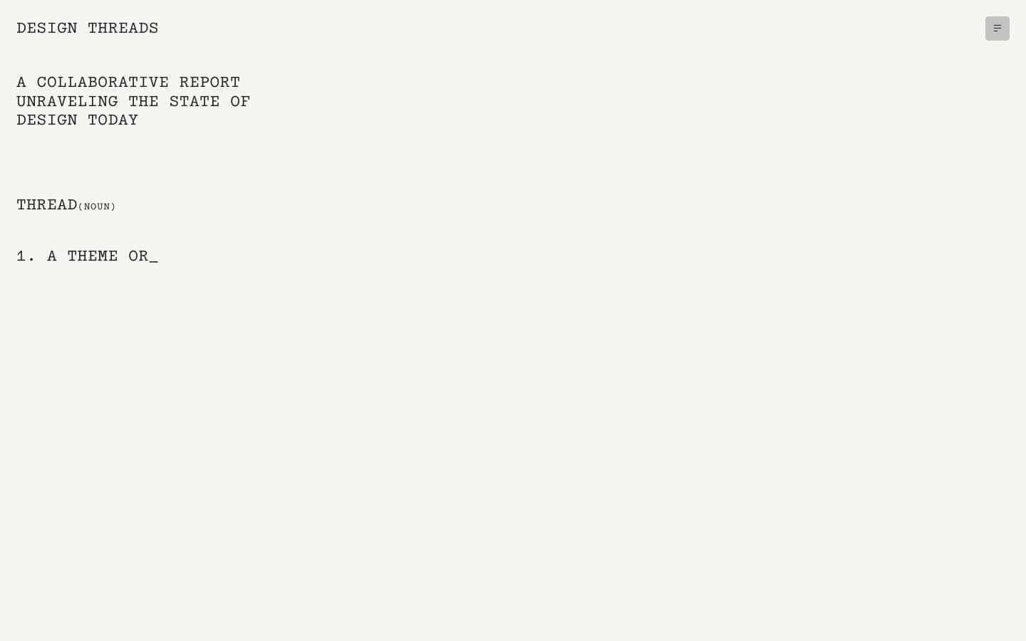 Design Threads Report